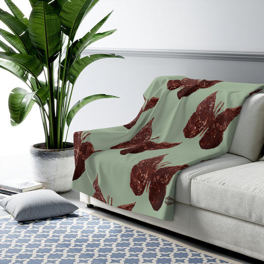 SAGE GREEN SHERPA FLEECE BLANKET