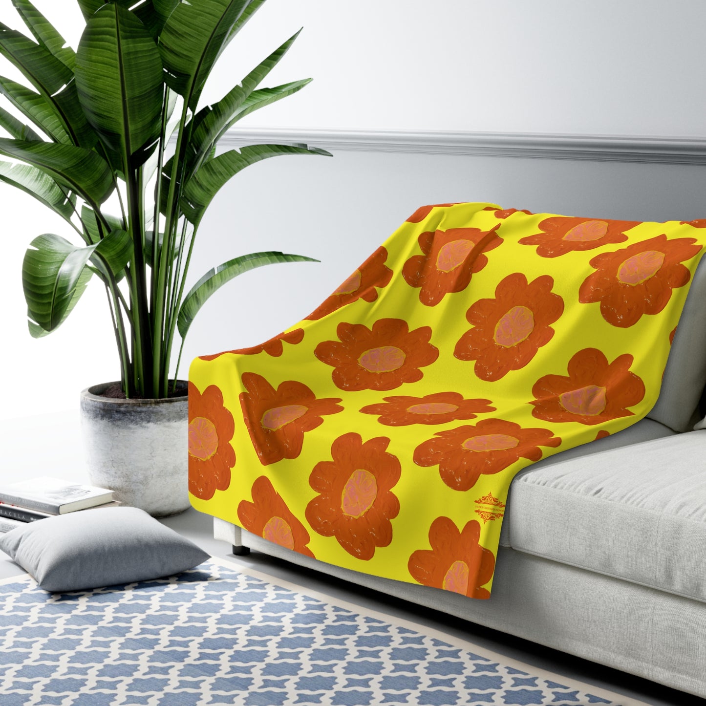 SUNNY YELLOW SHERPA FLEECE BLANKET