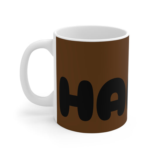 BROWN HAPPY MUG