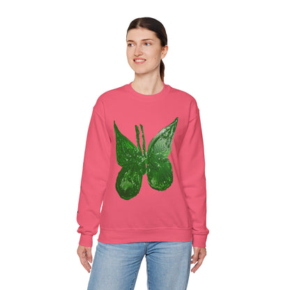 GREEN BUTTERFLY CREWNECK SWEATSHIRT