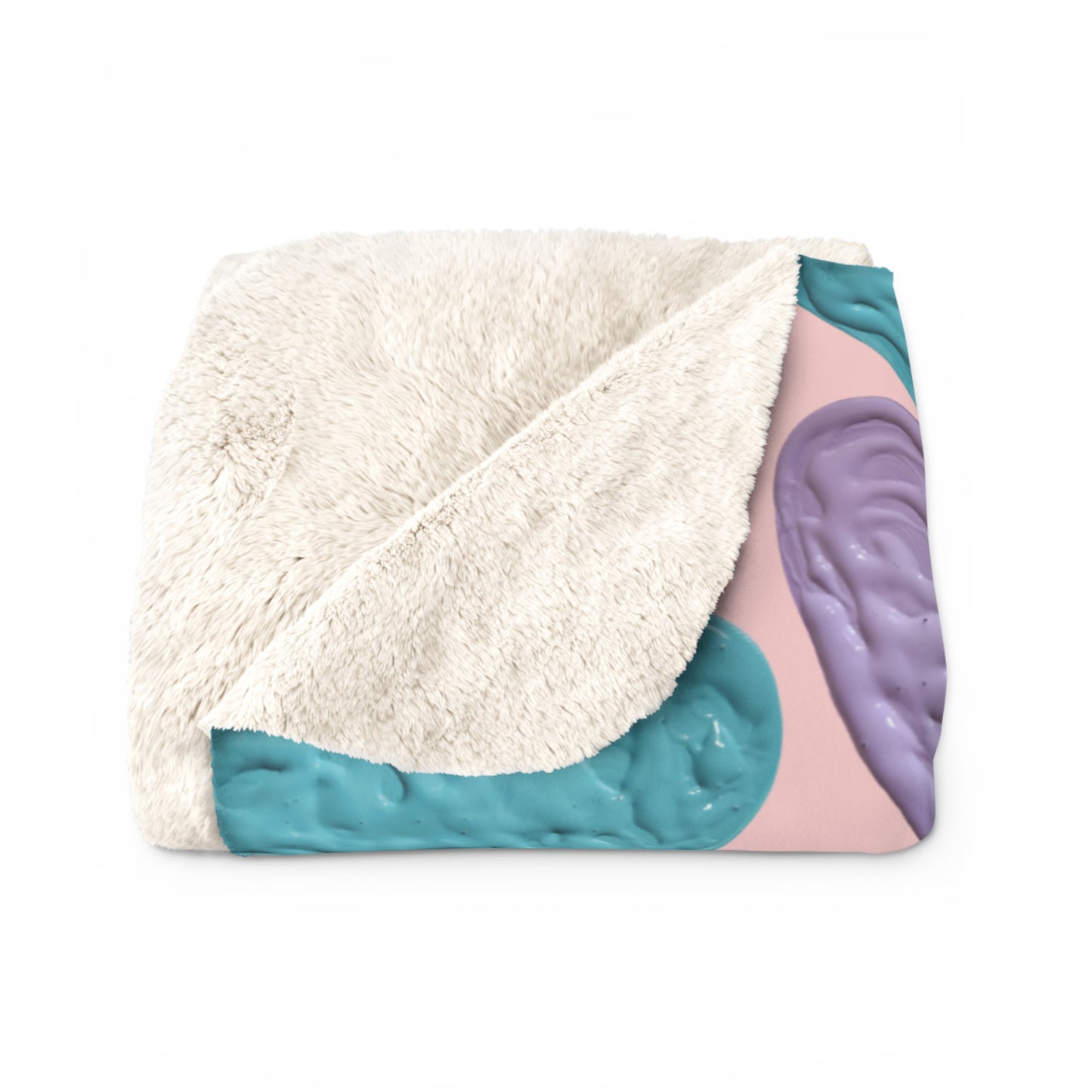 SHERPA FLEECE BLANKET WITH CUSTOM HEART DESIGN