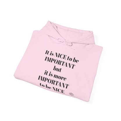 BE NICE HOODED SWEATSHIRT