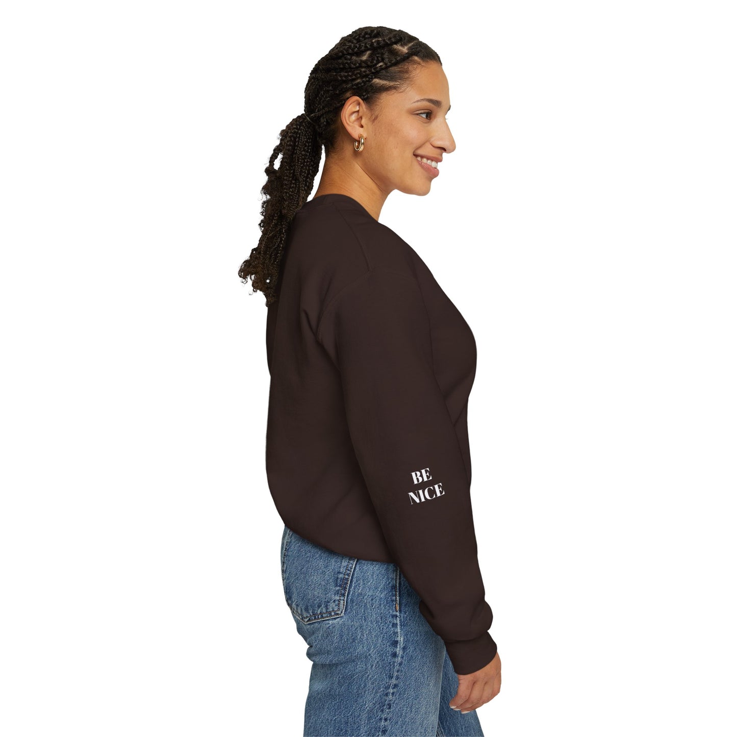 BE NICE CREWNECK SWEATSHIRT DARK COLORS