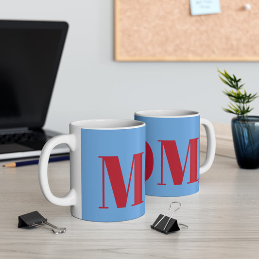 LIGHT BLUE AND RED MOM MUG