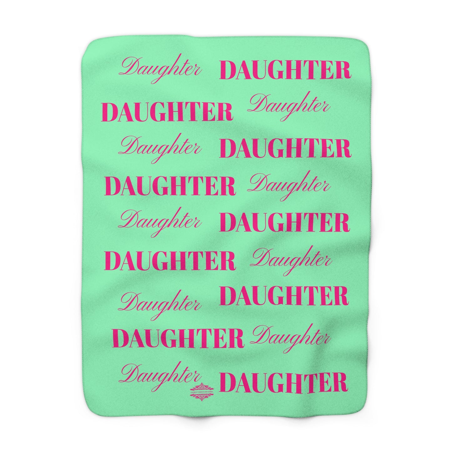 MINT GREEN DAUGHTER SHERPA FLEECE BLANKET