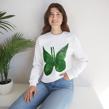 GREEN BUTTERFLY CREWNECK SWEATSHIRT