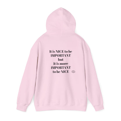 BE NICE HOODED SWEATSHIRT