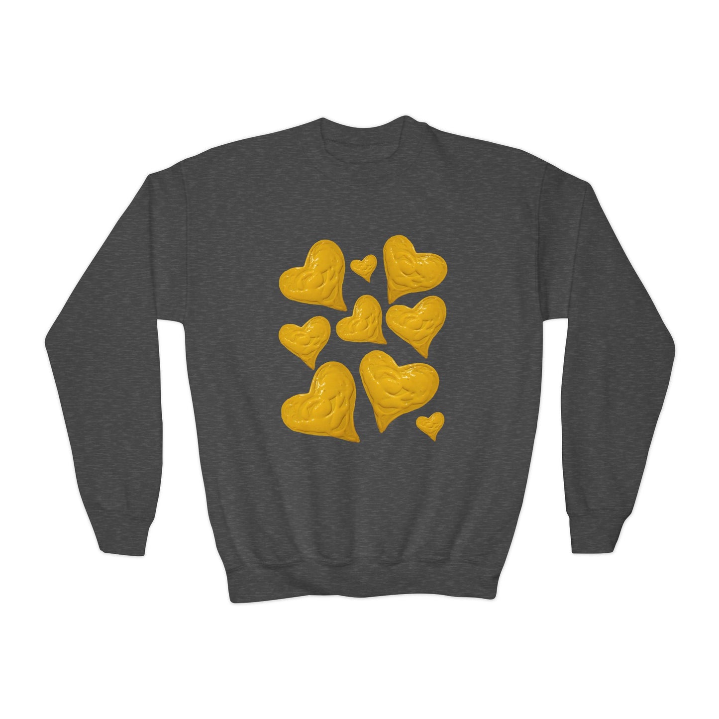 YOUTH SWEATSHIRT WITH FUN YELLOW HEARTS