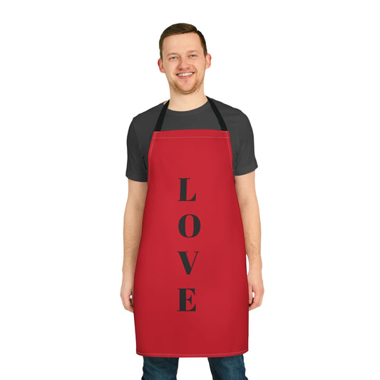 LOVE RED BLACK APRON