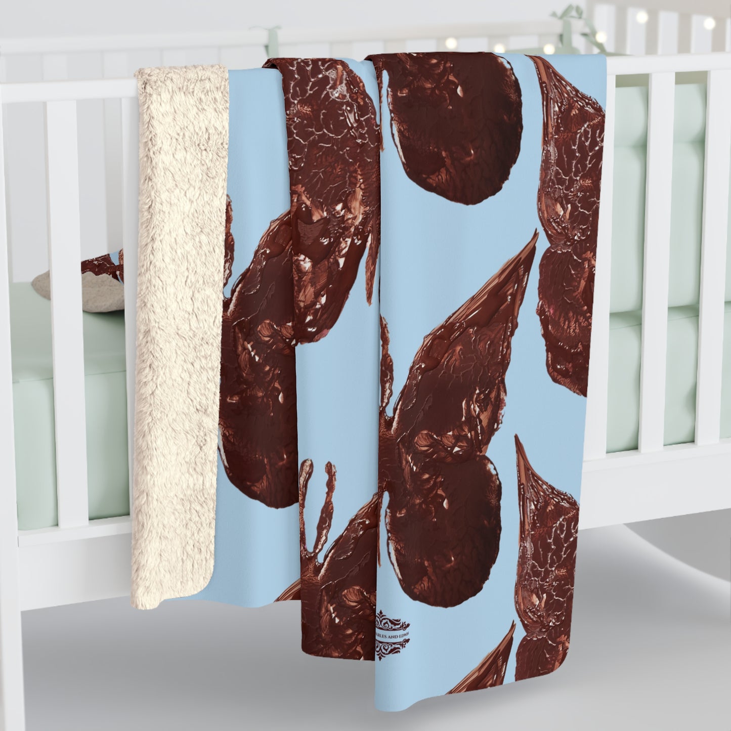 LIGHT BLUE SHERPA FLEECE BLANKET