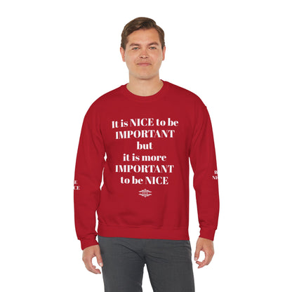 BE NICE CREWNECK SWEATSHIRT DARK COLORS