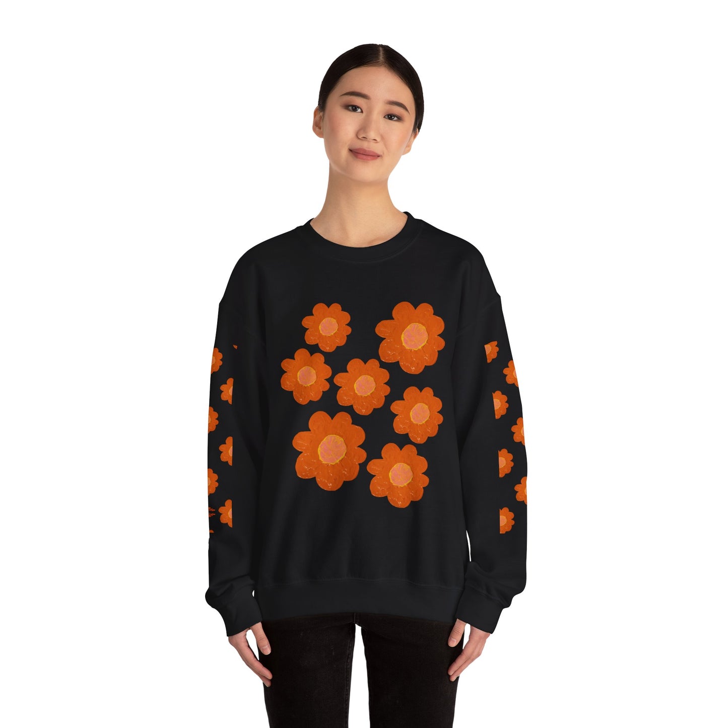 ORANGE FLOWERS SWEATSHIRT