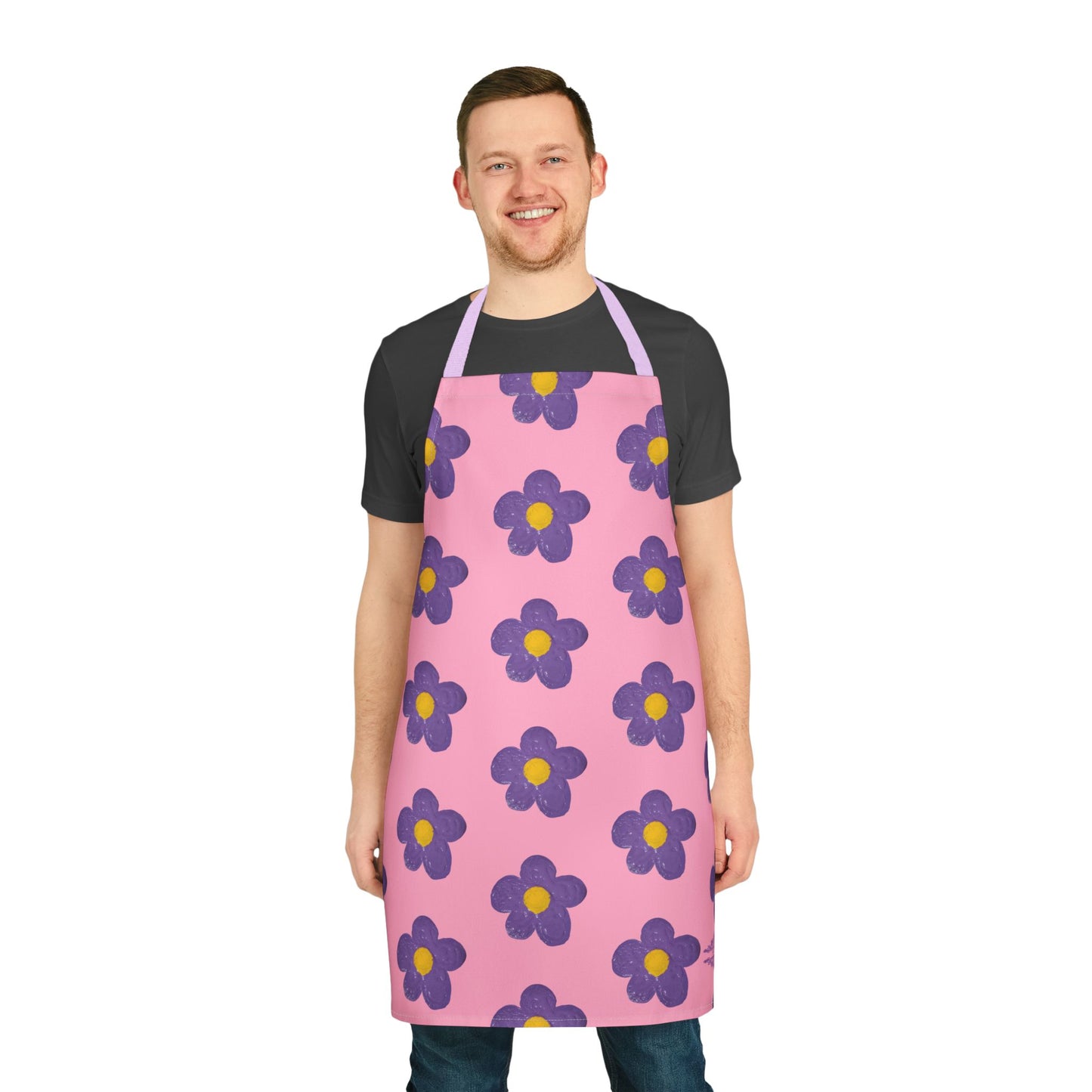 PINK AND LAVENDER FLORAL APRON