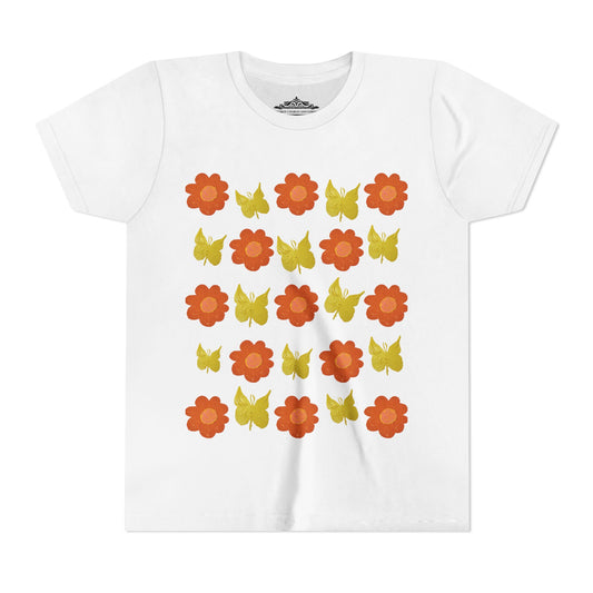 FLOWER AND BUTTERFLY TEE SHIRT