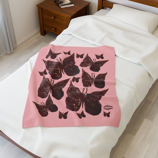 ROSE PINK VELVETEEN PLUSH BLANKET