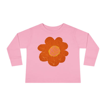 BIG ORANGE FLOWER TODDLER LONG SLEEVE TEE