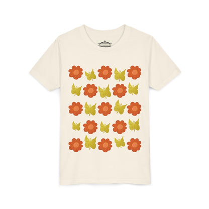 FLOWER AND BUTTERFLY TEE SHIRT
