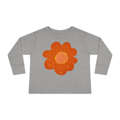 BIG ORANGE FLOWER TODDLER LONG SLEEVE TEE