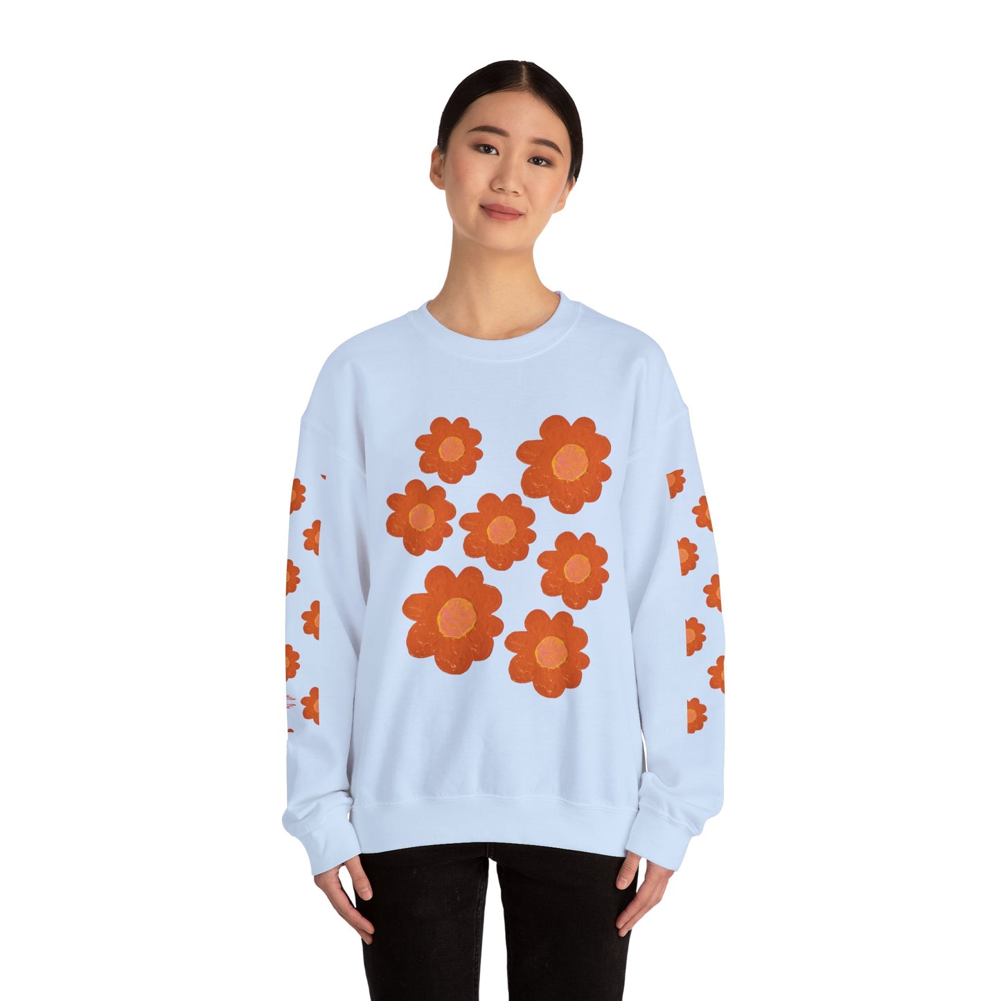 ORANGE FLOWERS SWEATSHIRT