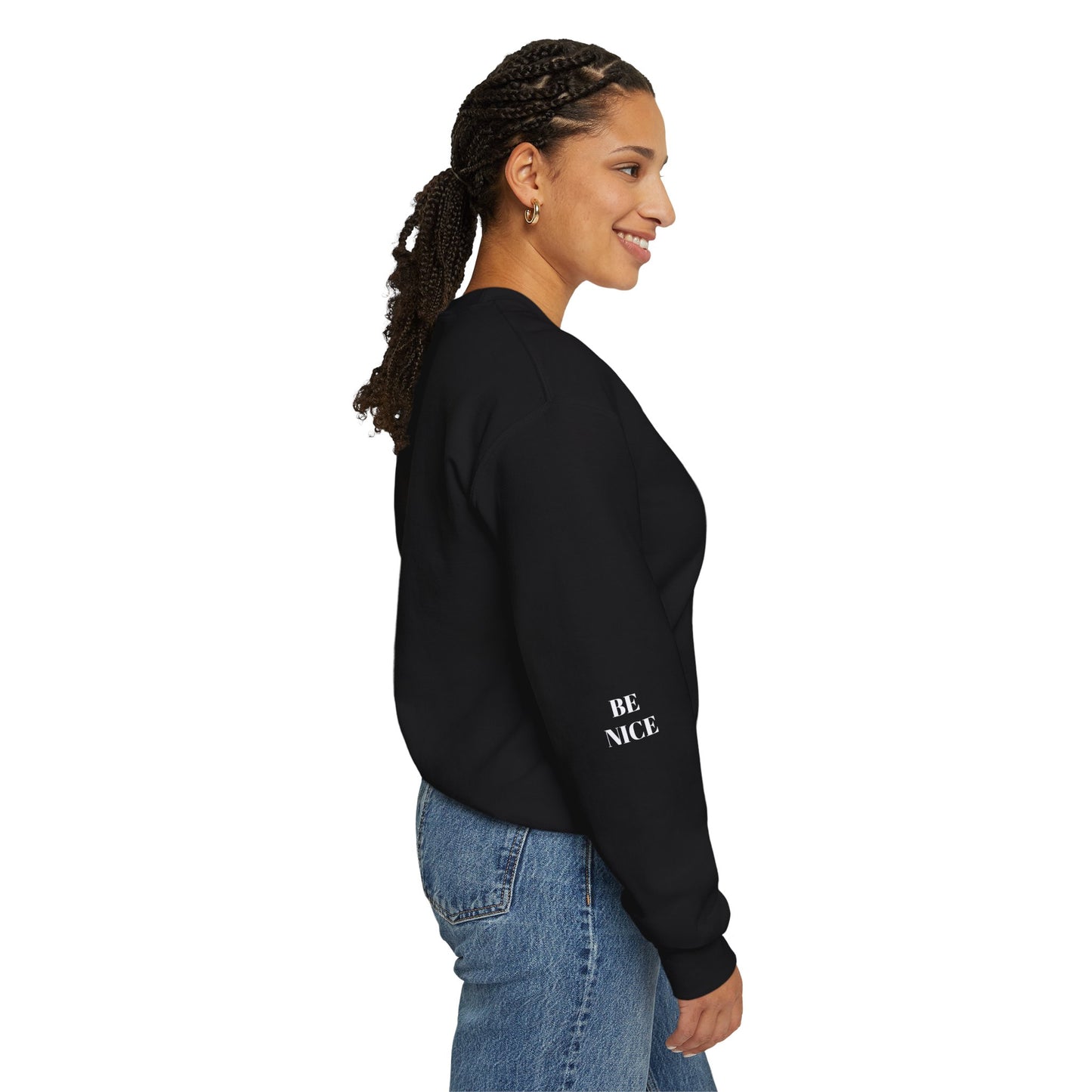 BE NICE CREWNECK SWEATSHIRT DARK COLORS