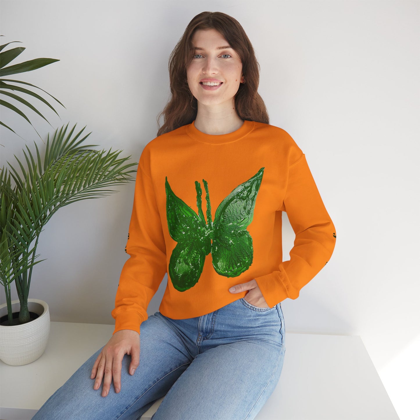 GREEN BUTTERFLY CREWNECK SWEATSHIRT
