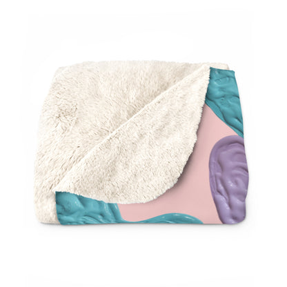 SHERPA FLEECE BLANKET WITH CUSTOM HEART DESIGN