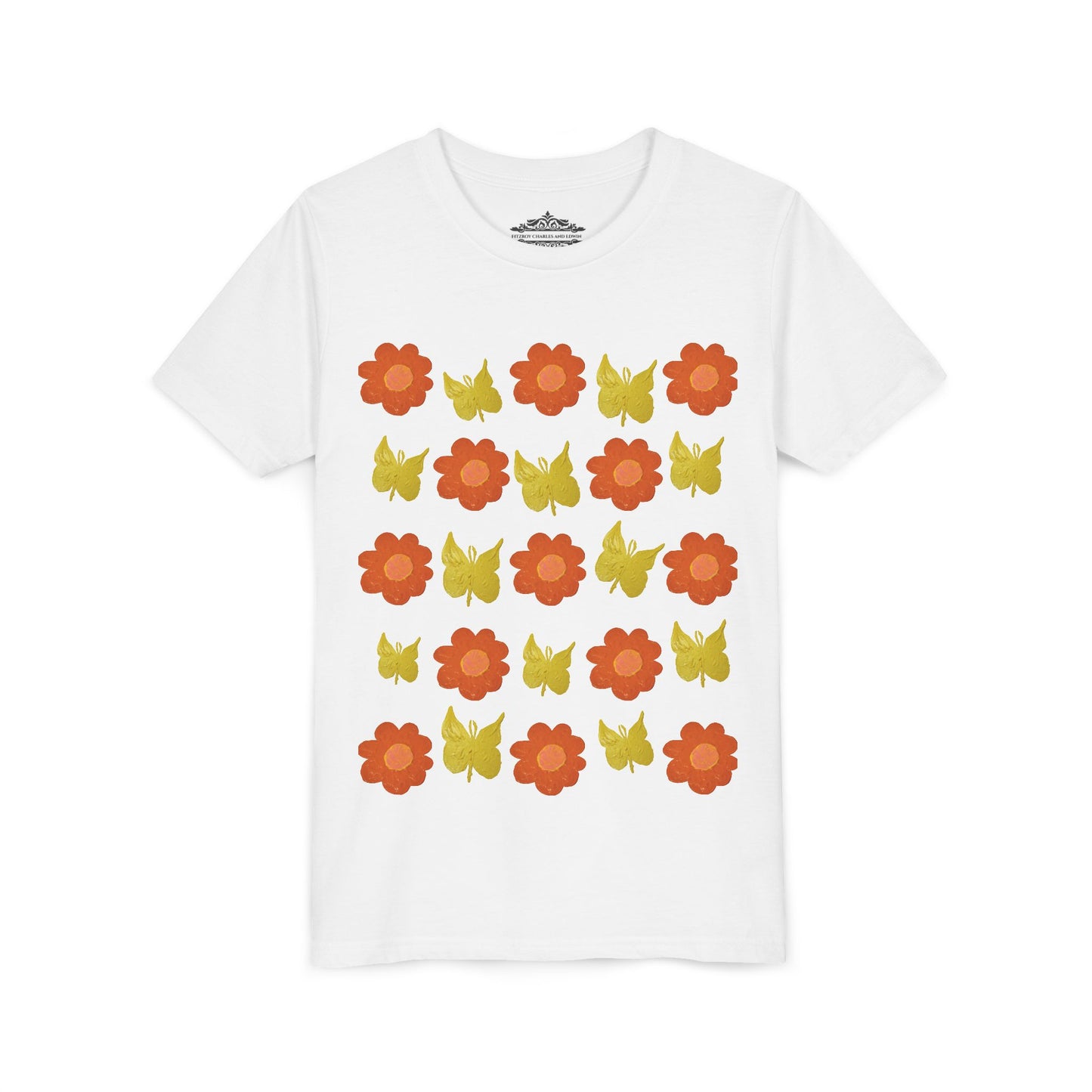 FLOWER AND BUTTERFLY TEE SHIRT