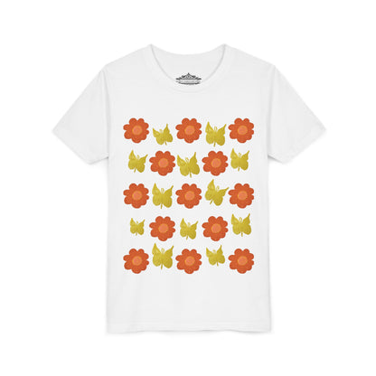 FLOWER AND BUTTERFLY TEE SHIRT
