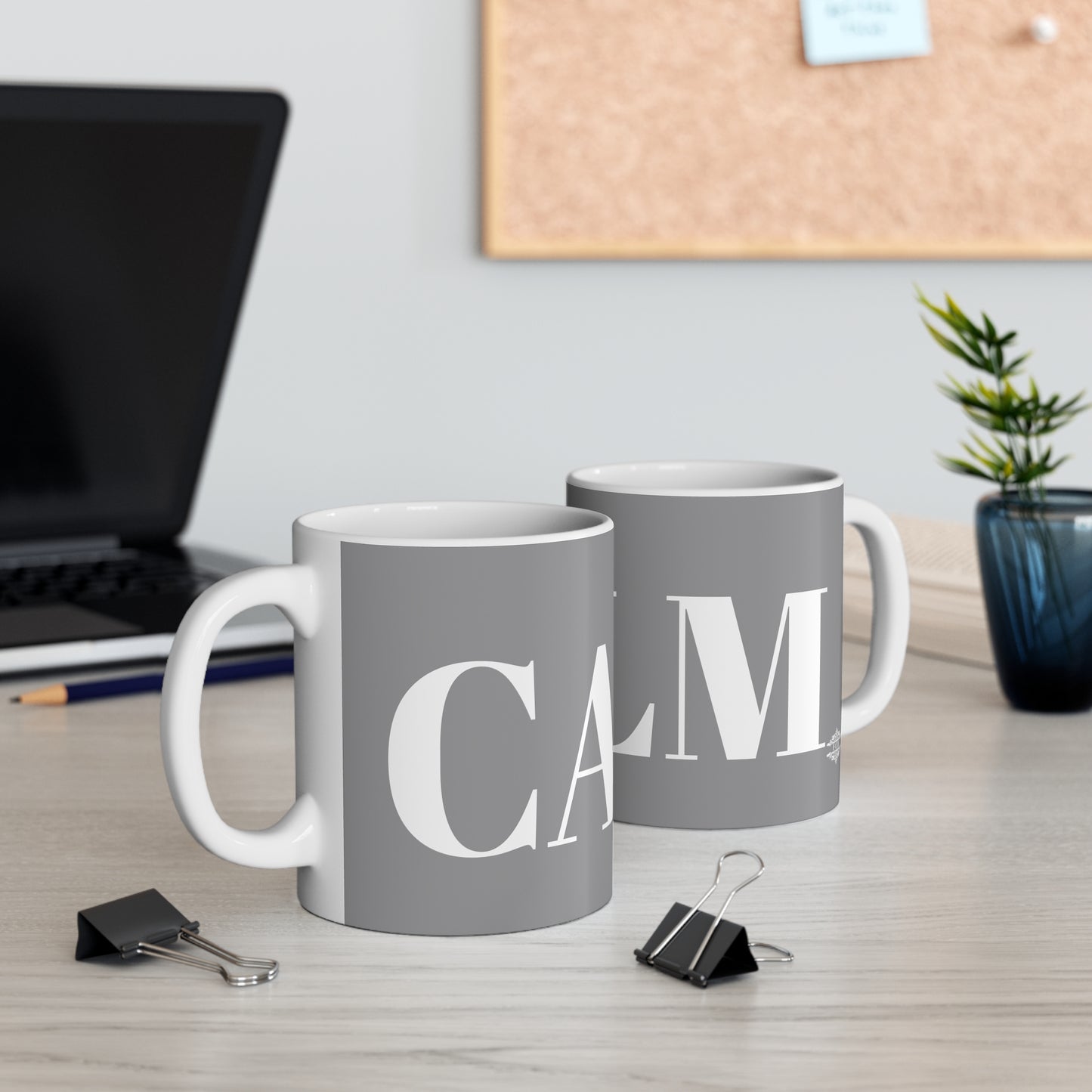 SOOTHING GREY AND WHITE CALM MUG