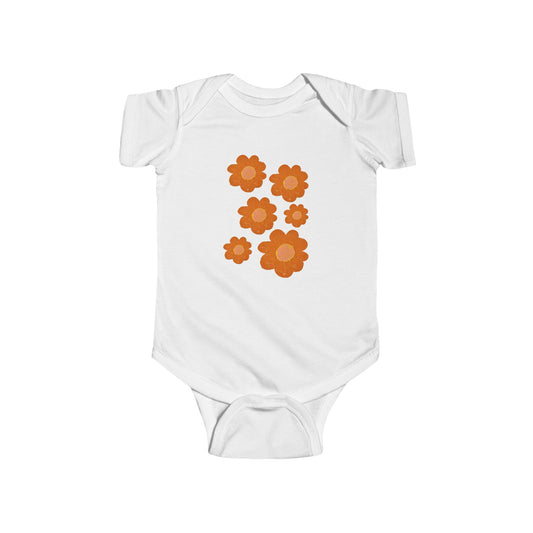 ORANGE FLOWERS INFANT BODYSUIT