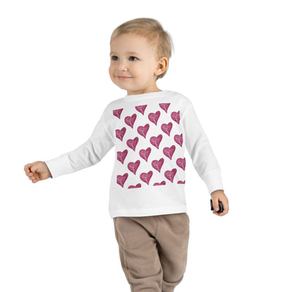 SWIRLY HEARTS TODDLER LONG SLEEVE TEE