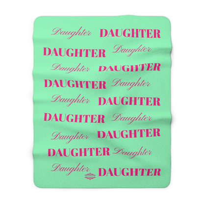 MINT GREEN DAUGHTER SHERPA FLEECE BLANKET