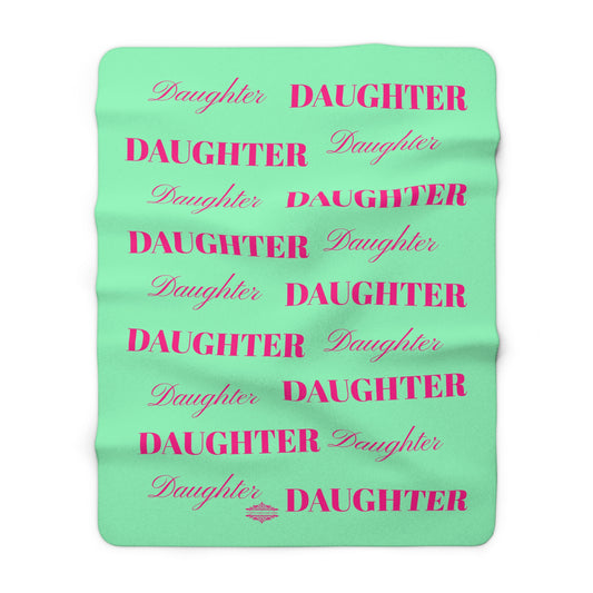 MINT GREEN DAUGHTER SHERPA FLEECE BLANKET