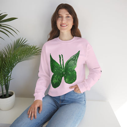 GREEN BUTTERFLY CREWNECK SWEATSHIRT