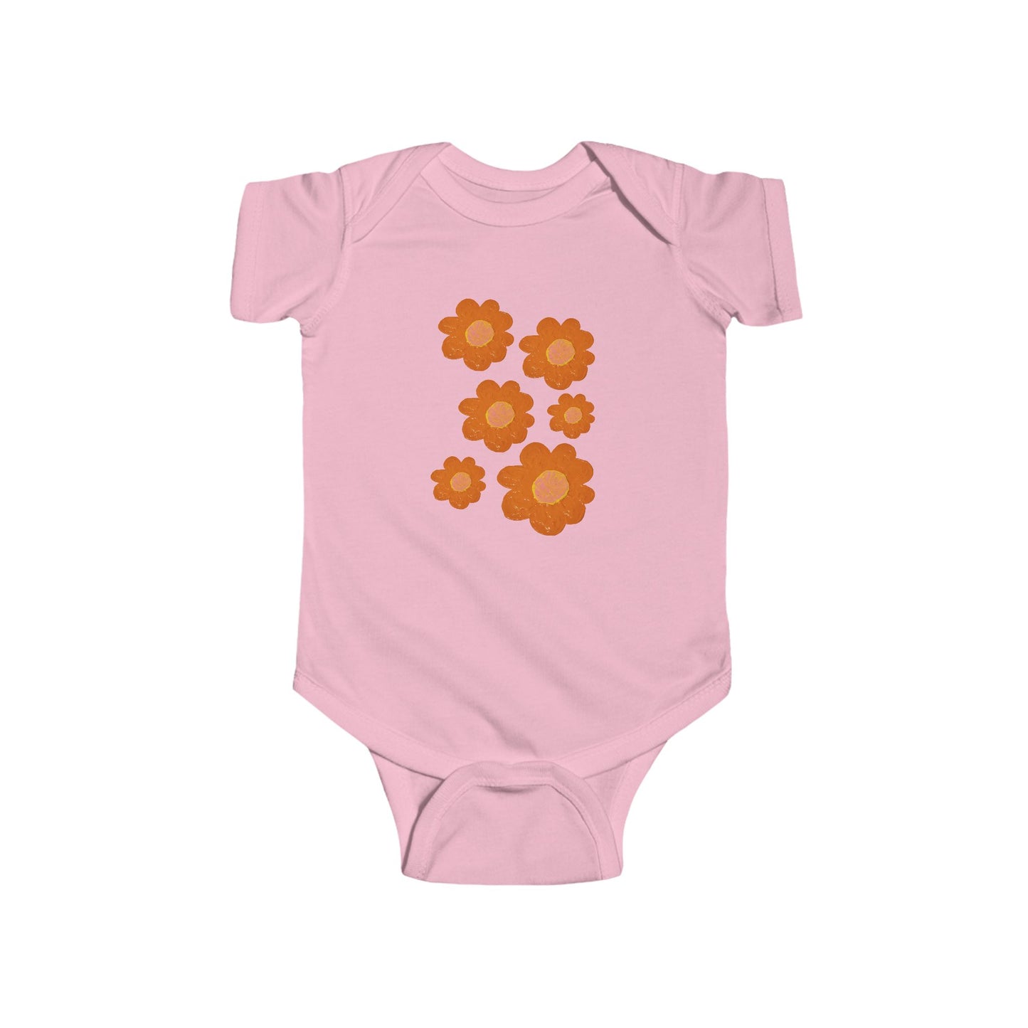 ORANGE FLOWERS INFANT BODYSUIT