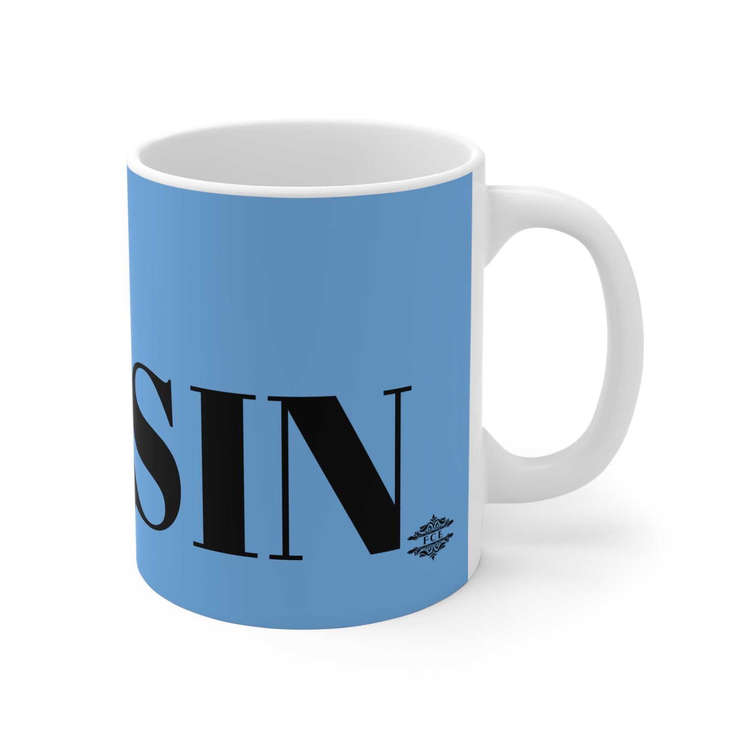 BLUE AND BLACK COUSIN MUG