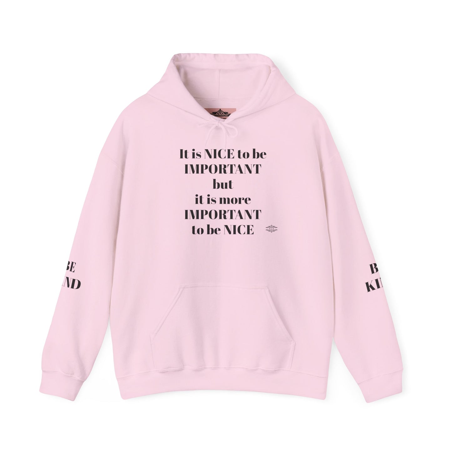 BE NICE HOODED SWEATSHIRT