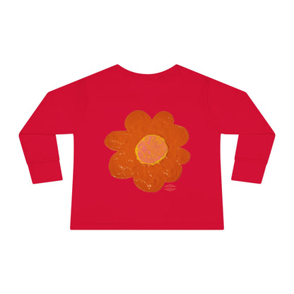 BIG ORANGE FLOWER TODDLER LONG SLEEVE TEE