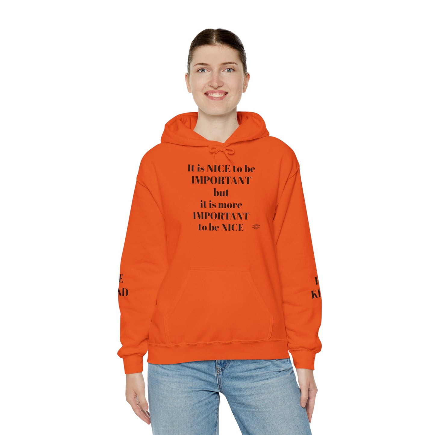 BE NICE HOODED SWEATSHIRT