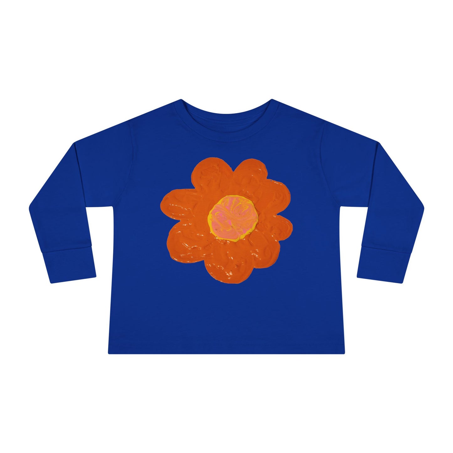 BIG ORANGE FLOWER TODDLER LONG SLEEVE TEE