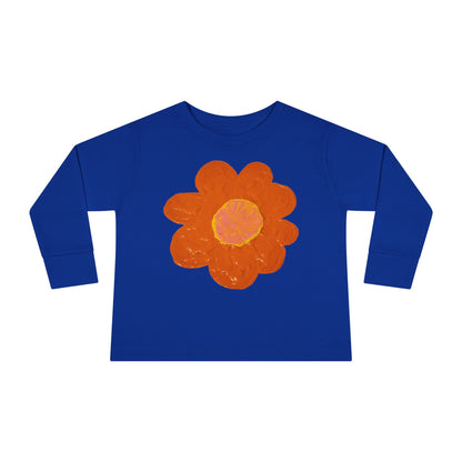 BIG ORANGE FLOWER TODDLER LONG SLEEVE TEE
