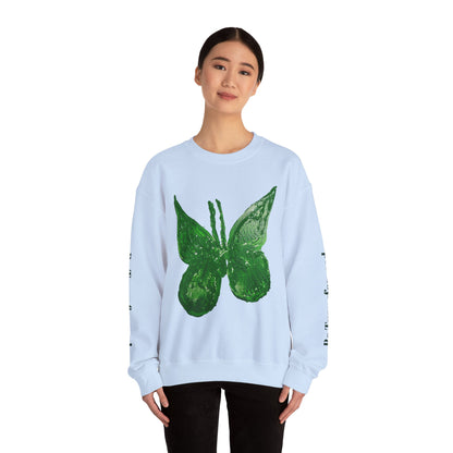 GREEN BUTTERFLY CREWNECK SWEATSHIRT