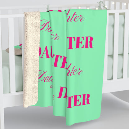 MINT GREEN DAUGHTER SHERPA FLEECE BLANKET