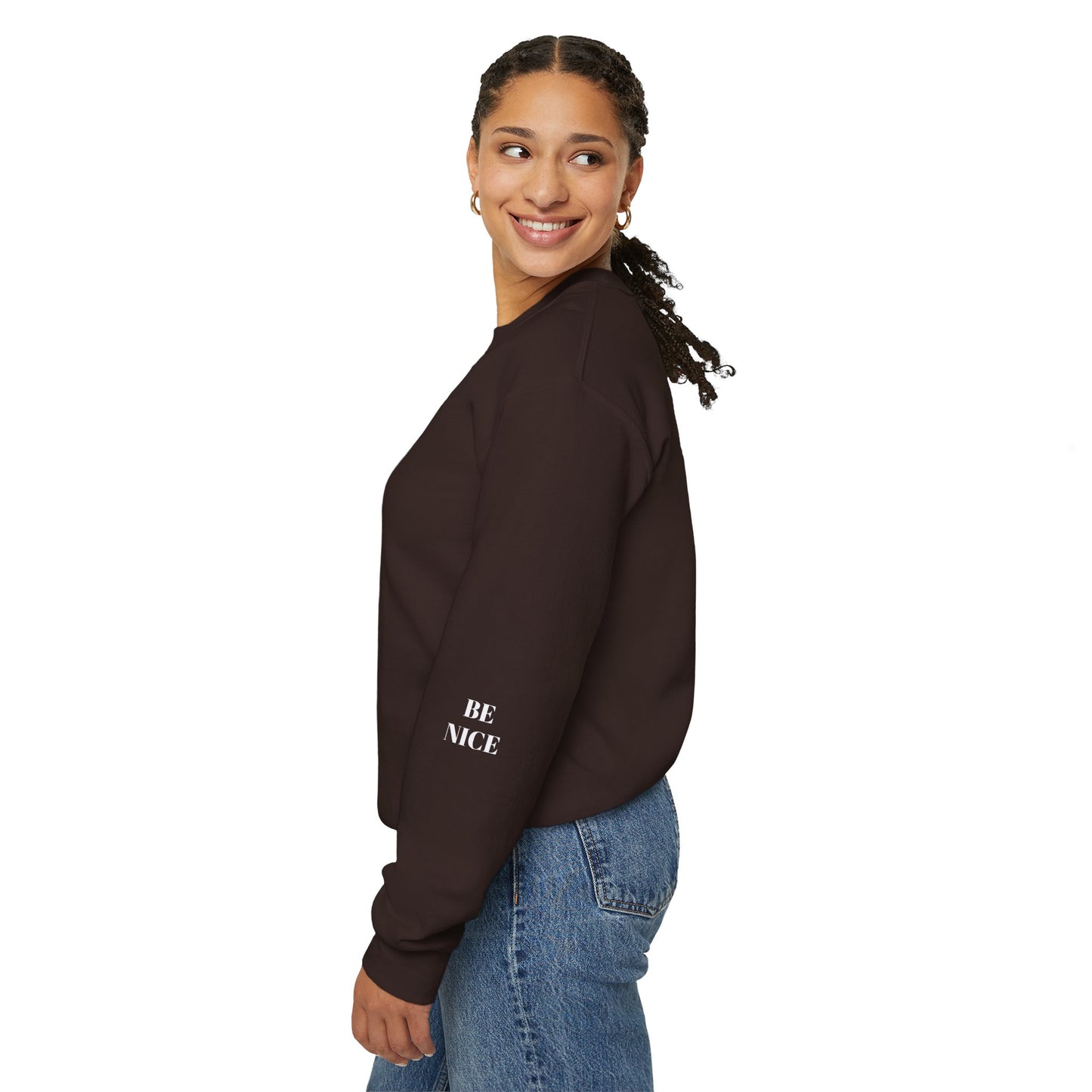 BE NICE CREWNECK SWEATSHIRT DARK COLORS