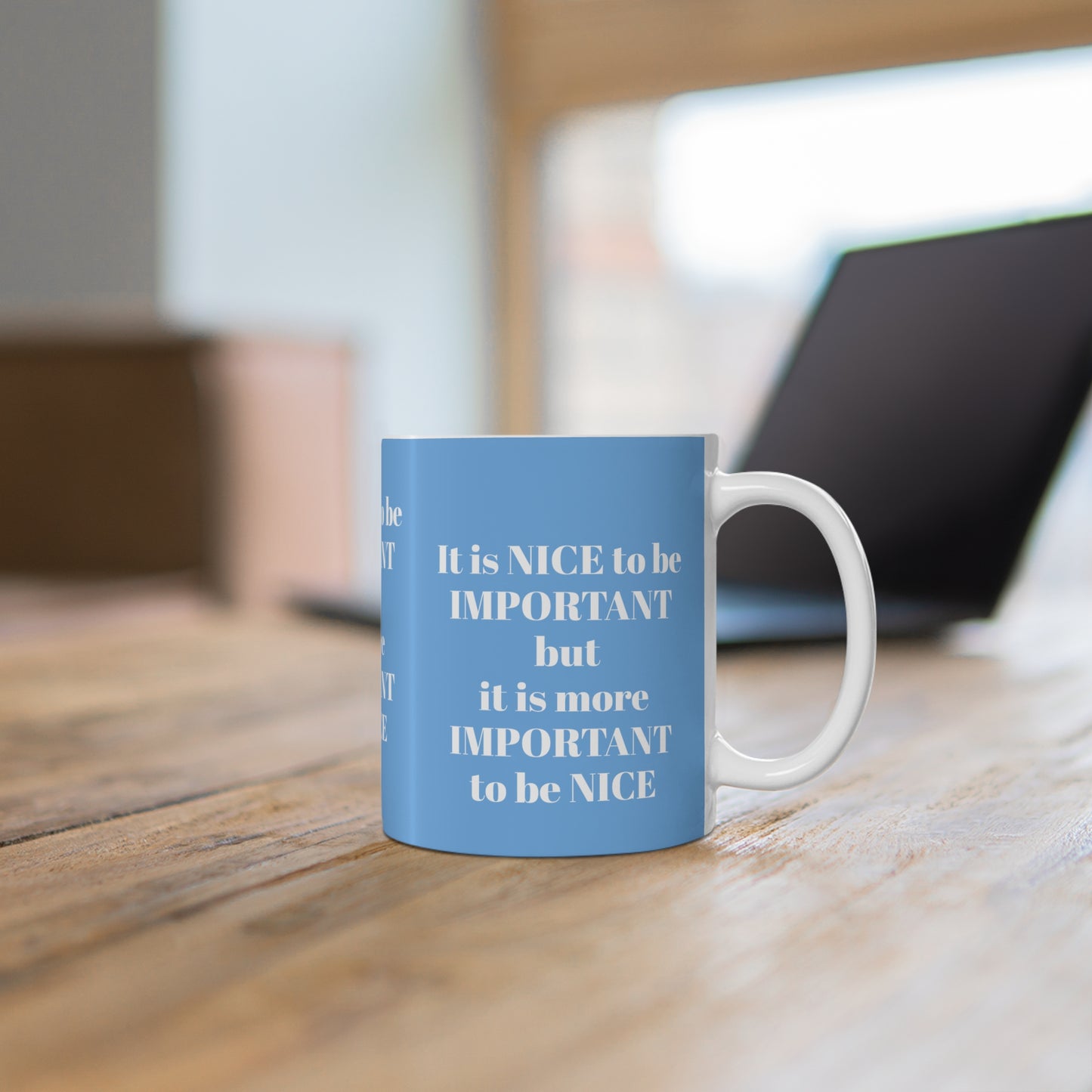 LIGHT BLUE BE NICE MUG