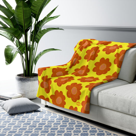 SUNNY YELLOW SHERPA FLEECE BLANKET