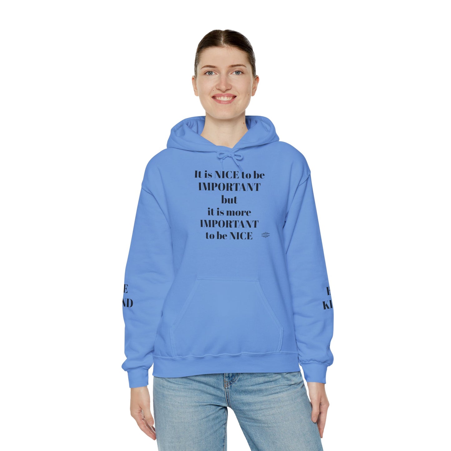 BE NICE HOODED SWEATSHIRT