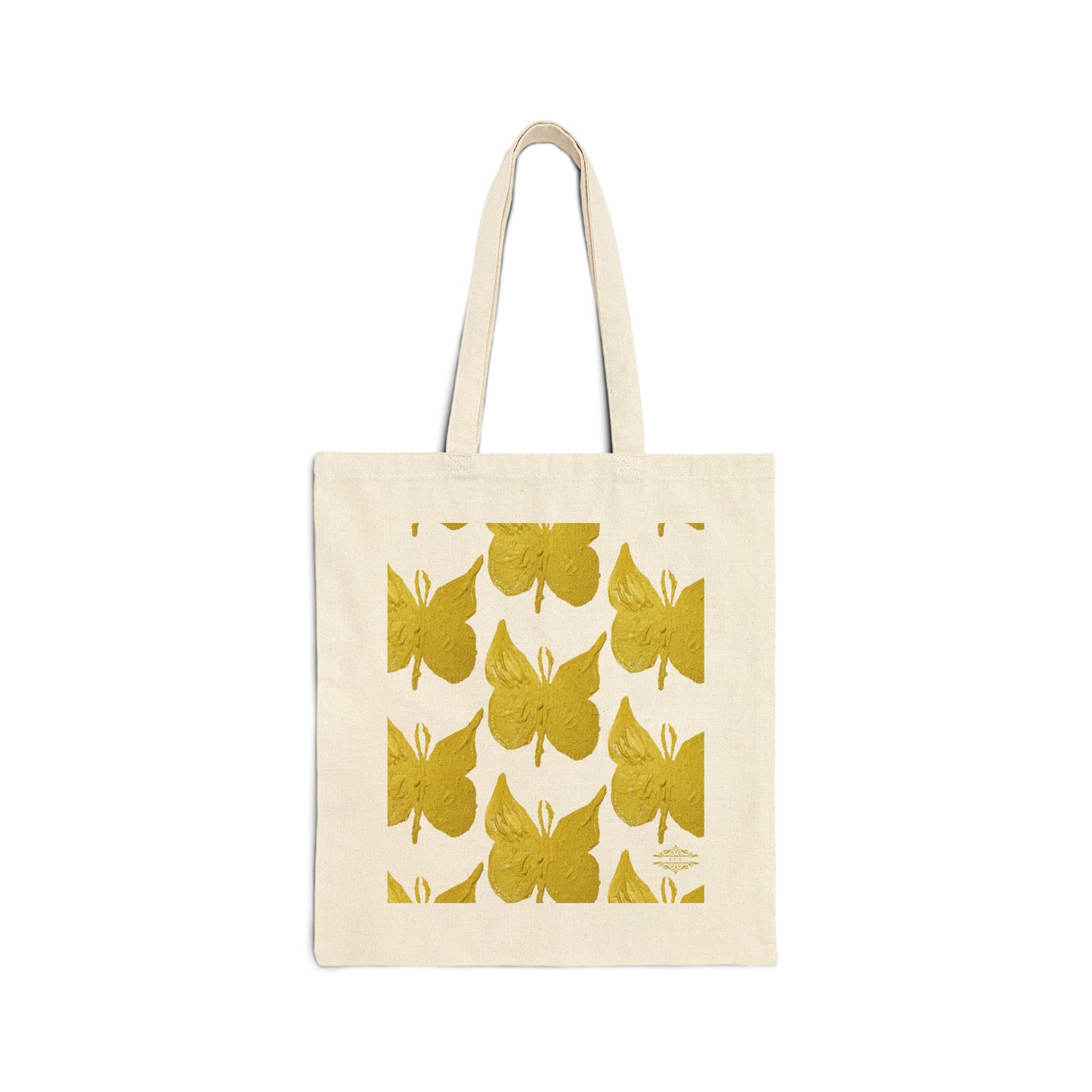 STYLISH BUTTERFLY PRINT COTTON CANVAS TOTE