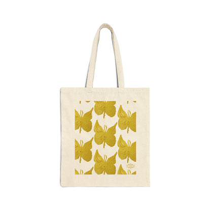 STYLISH BUTTERFLY PRINT COTTON CANVAS TOTE