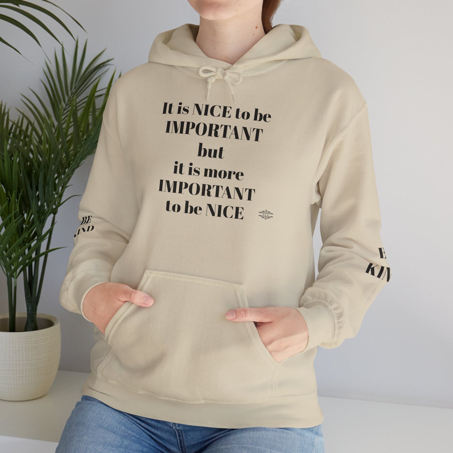 BE NICE HOODED SWEATSHIRT